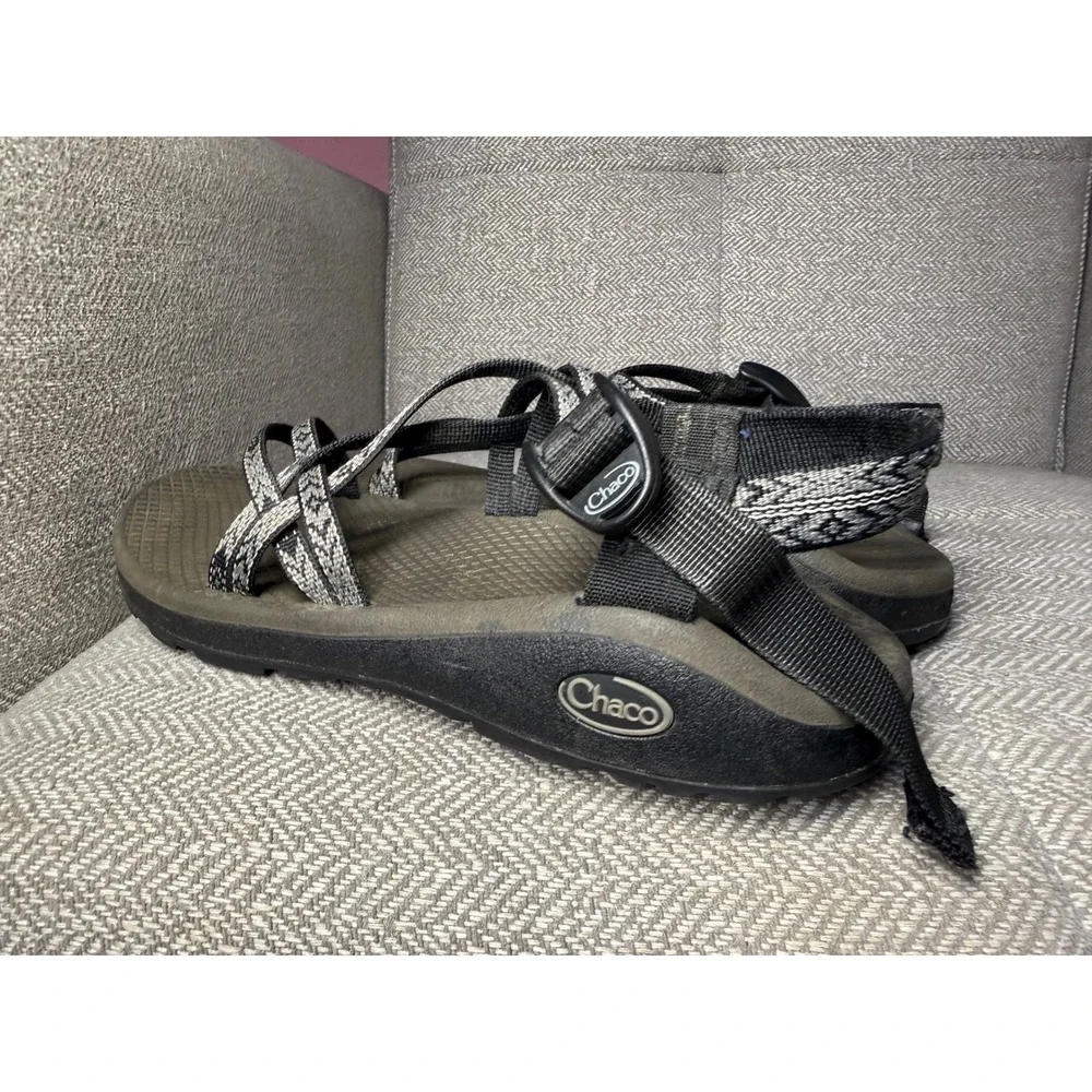Chaco Z Cloud 2 Sandals Womens 8 Black Gray Strappy Toe Loop Hiking Water Shoes